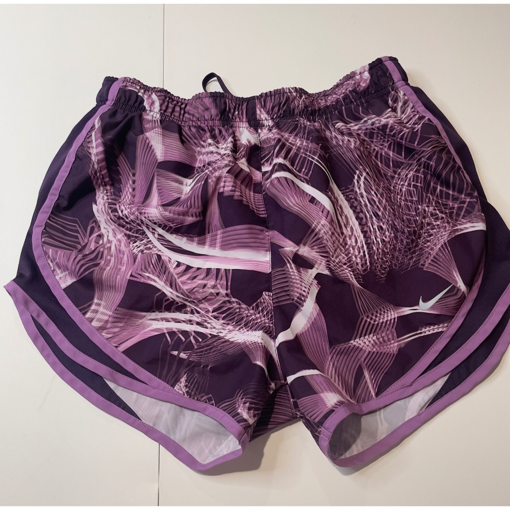 Nike Dri-FIT Purple Abstract Print Running Shorts Womens Small 3 Inch Inseam